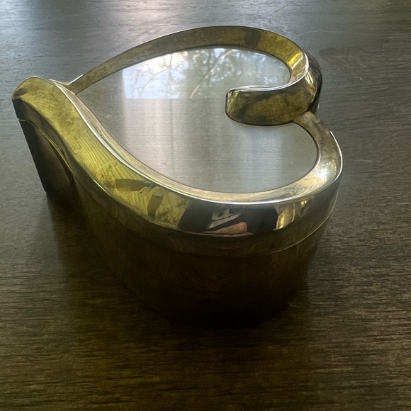 THINGS REMEMBERED Heart Shaped Jewelry Box Trinket Silverplate - Picture 4 of 7